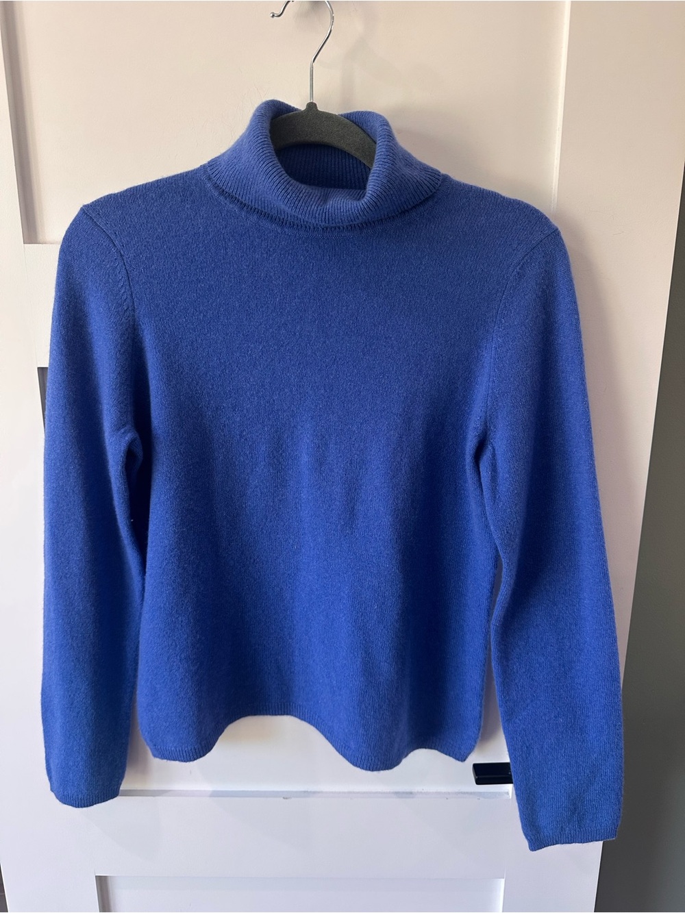 Cashmere Charter Club Blue 2 ply 100% Cashmere Turtleneck Pullover Sweater Sz M